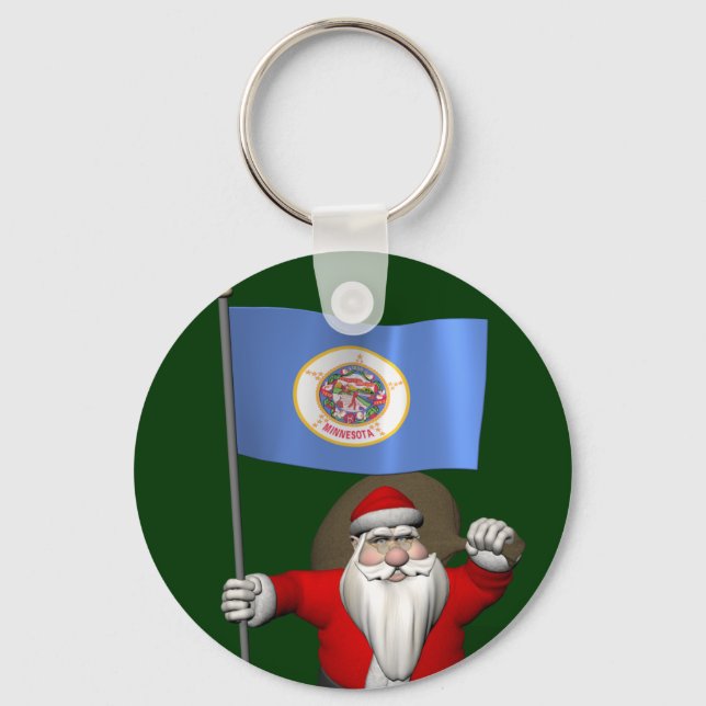 Chaveiro Papai Noel Com Alferes De Minnesota (Frente)
