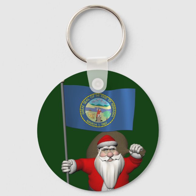 Chaveiro Papai Noel Com Alferes De Nebraska (Frente)