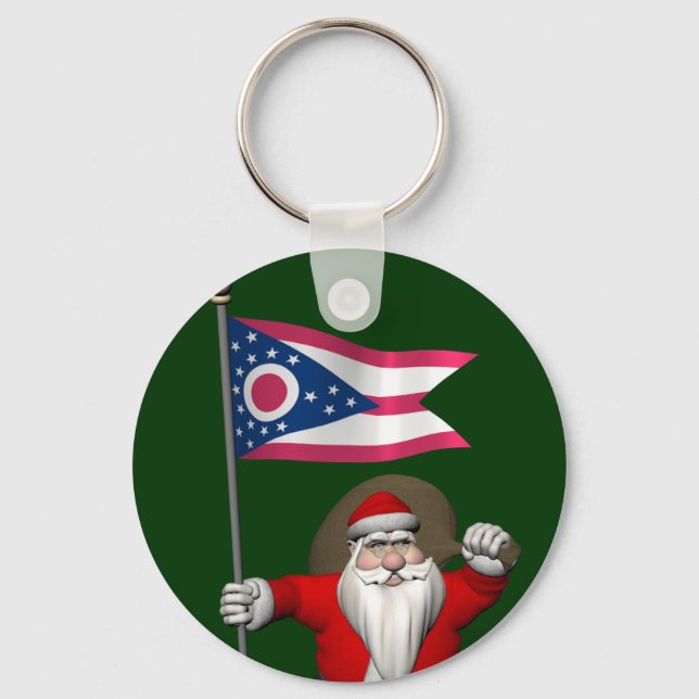 Chaveiro Papai Noel Com Alferes De Ohio (Frente)