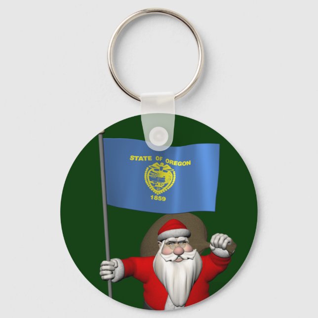 Chaveiro Papai Noel Com Alferes De Oregon (Frente)
