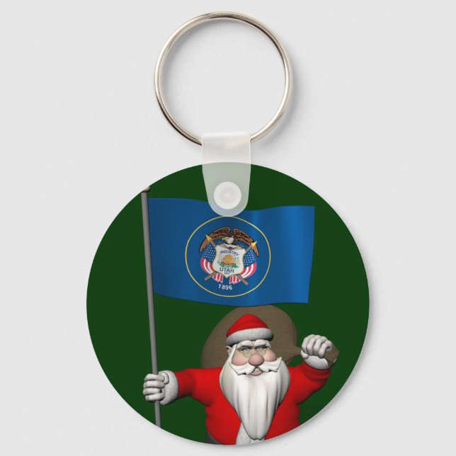 Chaveiro Papai Noel Com Alferes De Utah (Frente)