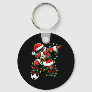Chaveiro Papai Noel Dabbing Futebol Luzes de Natal Futebol