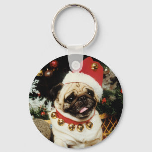 Chaveiro Papai noel de Natal Pug