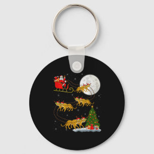 Chaveiro Papai Noel de trenó voador chita engraçado Natal m