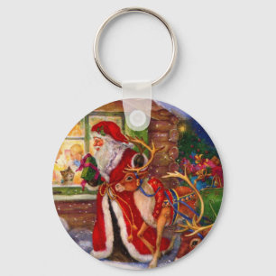 Chaveiro Papai Noel e Rudolph