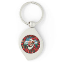 Papai Noel engraçado com Grinalda e Enfeites
