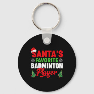 Chaveiro Papai Noel Engraçado Jogador de Badminton Favorito