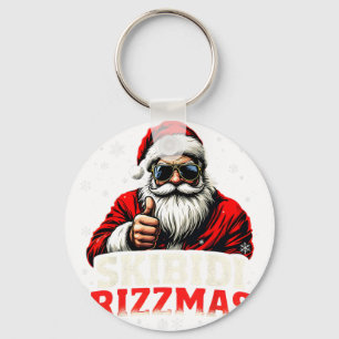 Chaveiro Papai Noel engraçado Snowboard Natal Feriado Skibi