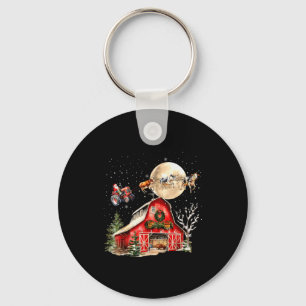 Chaveiro Papai Noel engraçado Trator Vacas Fazenda Agricult