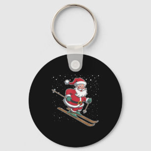 Chaveiro Papai Noel Esquiando Esportes de Natal Férias de N