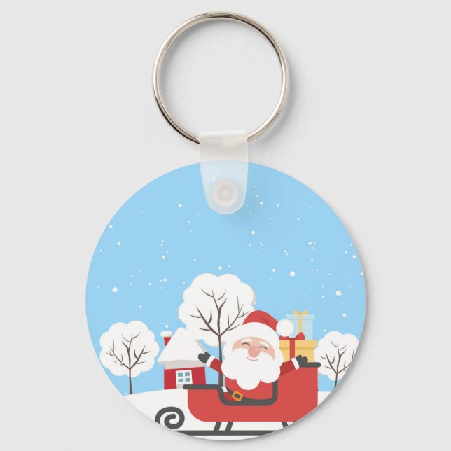 Chaveiro Papai Noel está vindo (Frente)
