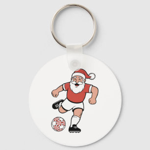 Chaveiro Papai Noel Jogando Futebol Natal Jogador Esporte