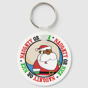 Chaveiro Papai Noel Negro com Saco de Brinquedos