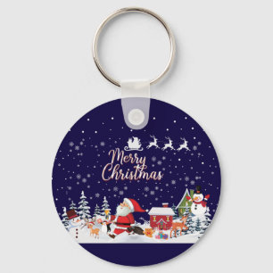 Chaveiro Papai Noel, Snowman Feliz Feriado de Natal