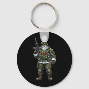 Chaveiro Papai Noel Soldado Camuflagem Natal Militar Caçado