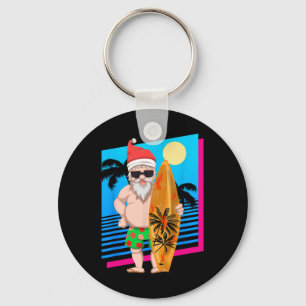 Chaveiro Papai Noel Surfista de Verão Havaiano Natal Engraç