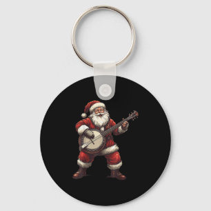 Chaveiro Papai Noel Tocando Banjo Divertido Tocador de Banj