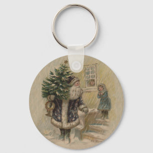 Chaveiro Papai Noel Vintage Neve Árvore de Natal