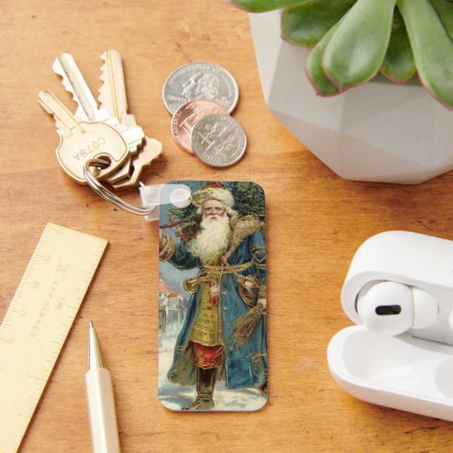 Chaveiro Papai Noel Vitoriano Antigo com Árvore de Natal (Mesa)