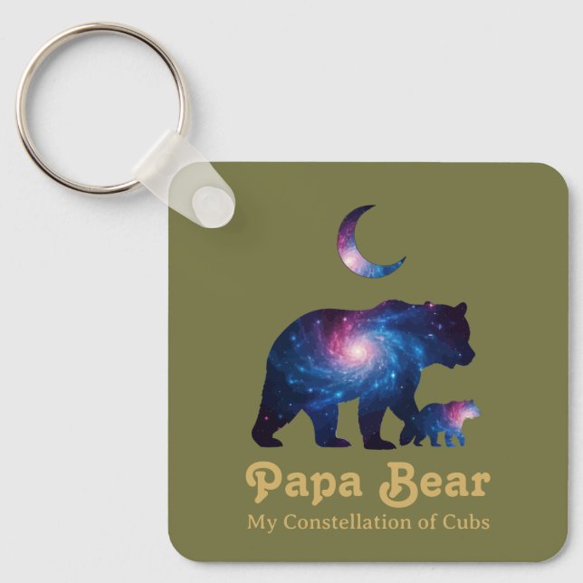 Chaveiro Papai Urso Cósmico & Filhote (Frente)