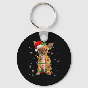 Chaveiro Papais noeis Chihuahua Natal Luzes Natal Xmas Cach