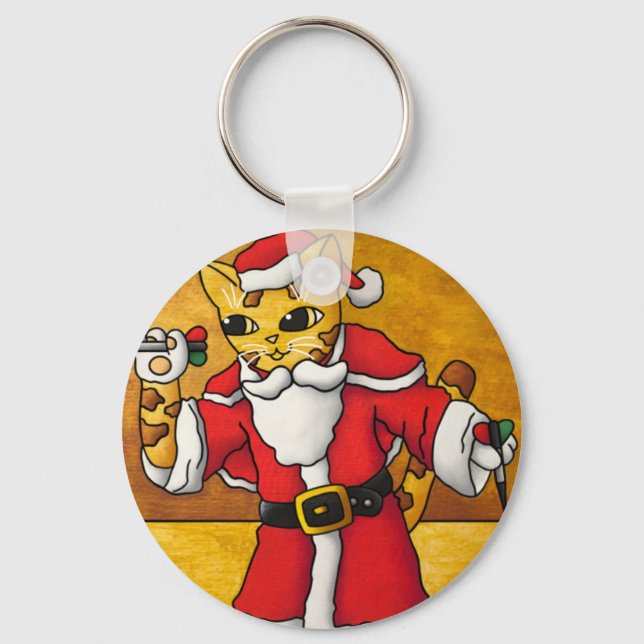 Chaveiro Papais noeis de Natal - Dardos Cat (Frente)