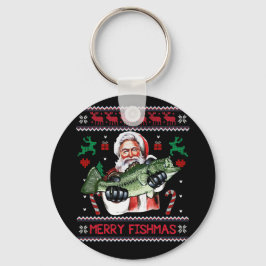 Chaveiro Papais noeis de pescado felizes pescando suéter de