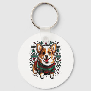 Chaveiro Papais noeis de Xmas Welsh Corgi no Natal Welsh Co