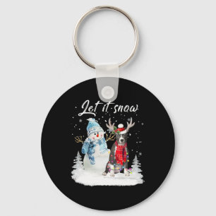 Chaveiro Papais noeis do Nose Azul Cachorro Natal Snowman X