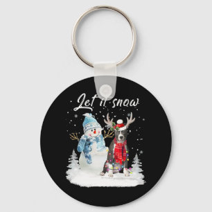 Chaveiro Papais noeis do Nose Azul Cachorro Natal Snowman X