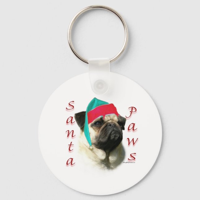 Chaveiro Papais noeis Fawn Pug (Frente)