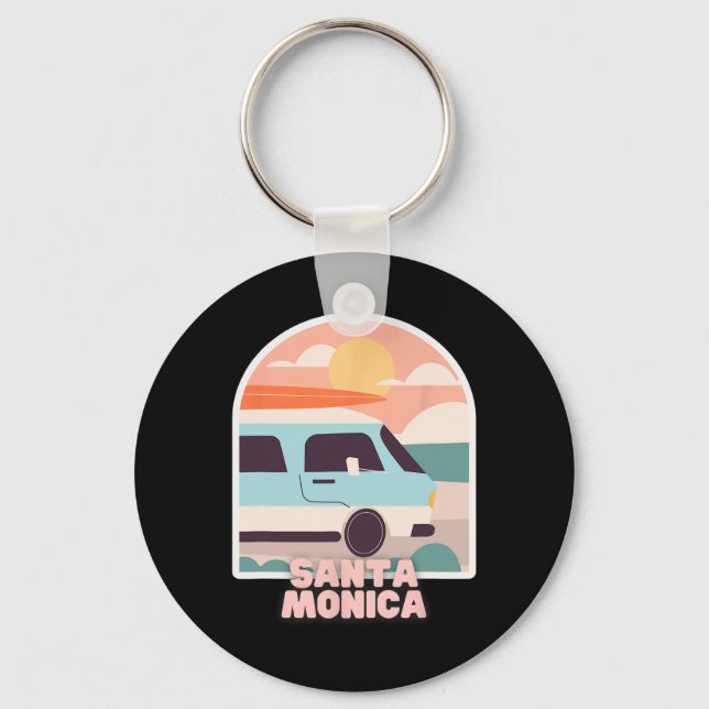 Chaveiro Papais noeis Monica Beach Retro Pastel Cores Sun E (Frente)