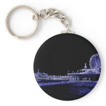 Papais noeis Monica Pier Blue Neon Night Photo Edi