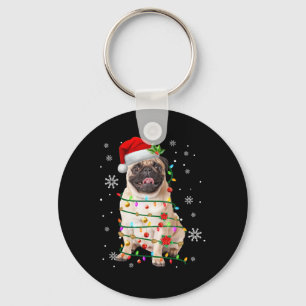 Chaveiro Papais noeis Pug Natal Luzes Xmas Cachorros Macaco