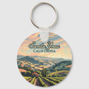 Chaveiro Papais noeis Ynez California Vineyard Winery Retro