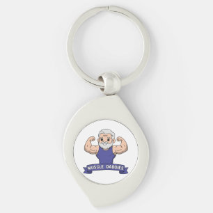 Chaveiro Papaizão Musculoso Fofo Kawaii Barbudo