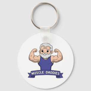 Chaveiro Papaizão Musculoso Fofo Kawaii Barbudo