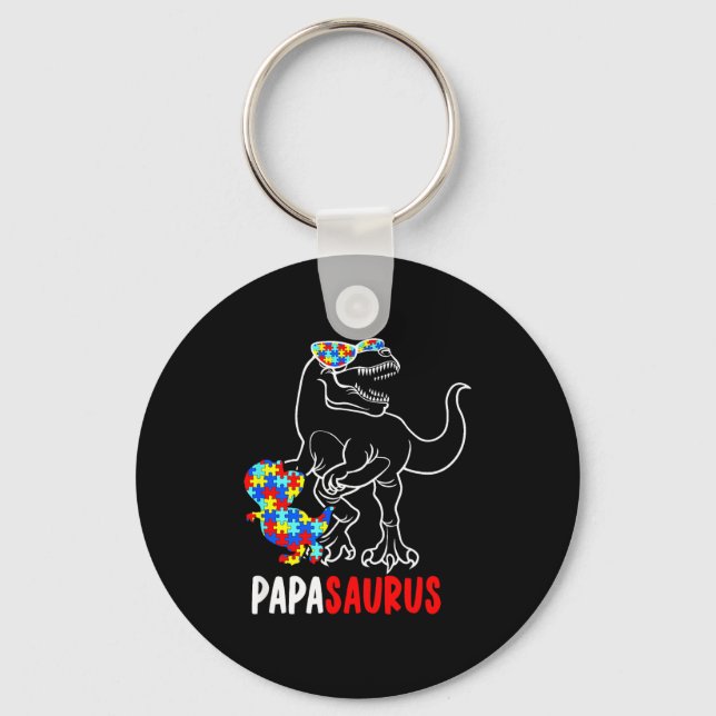 Chaveiro Papasaurus T Rex Dinossauro Conscientização do Aut (Frente)