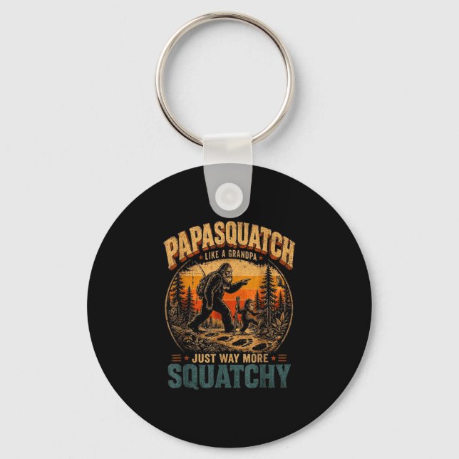 Chaveiro Papasquatch como um avô engraçado amante do pé gra (Frente)