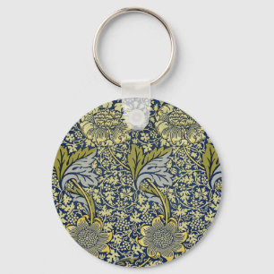 Chaveiro Papel de Parede Floral William Morris Kennet Azul 