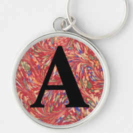 Chaveiro Papel Vitoriano Marbled Personalizado Inicial