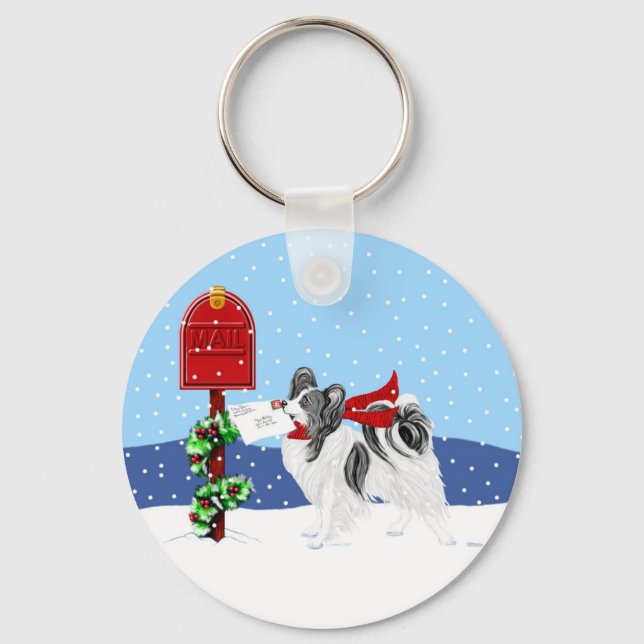 Chaveiro Papillon Christmas Mail Blk Wht (Frente)