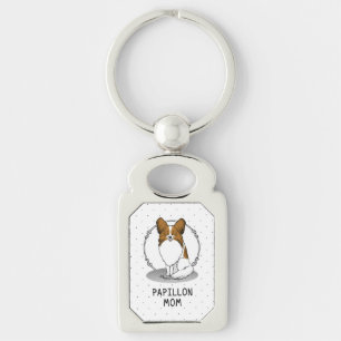 Chaveiro Papillon Mãe Papillon Mamãe (branco e elegante) Ca