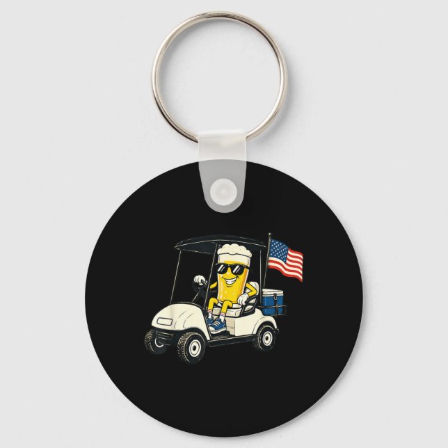 Chaveiro Par Tee Nos EUA Cesta De Golfe De Cerveja Patrióti (Frente)