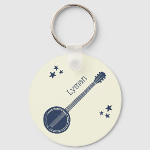 Chaveiro Para Jogadores De Banjo, Marinho Azul Personalizad
