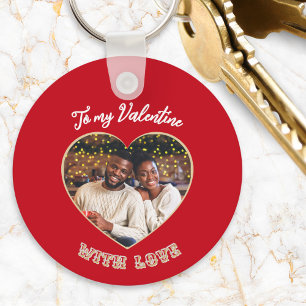 Chaveiro Para o Meu Valentim Foto e Mensagem Personalizadas