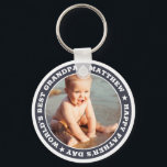 Chaveiro Para o vovô Feliz Dia de os pais Foto Keepsasasaam<br><div class="desc">Este design simples e moderno é composto por tipografia de serifa e adiciona uma foto personalizada.</div>