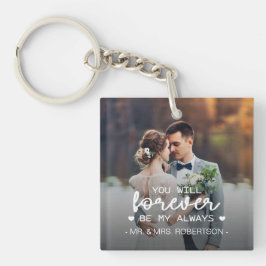 Chaveiro Para sempre, minha foto de casamento sempre namora