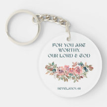 Para Você É Digno — Pingente de Flor de Aquarela