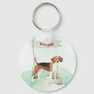 Chaveiro Parabéns de Beagle no Novo Cão